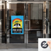 Autocollant Pour Fenêtre T-shirt camping caravane gay (Porte de bureau)