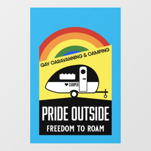 Autocollant Pour Fenêtre T-shirt camping caravane gay (Feuille)