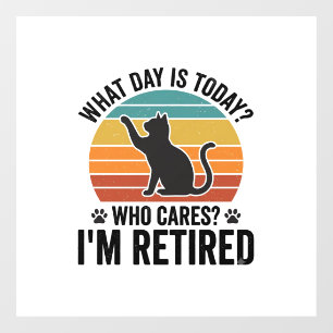 Autocollant Pour Fenêtre T-Shirt Drôle Citation Vintage Chat Retraité Couch