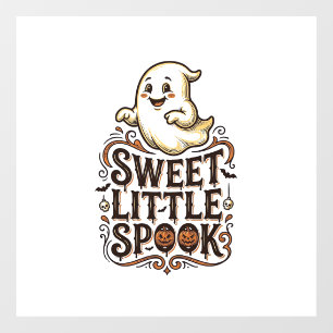 Autocollant Pour Fenêtre T-shirt fantôme mignon Halloween vintage effrayant