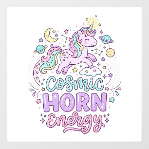 Autocollant Pour Fenêtre T-shirt graphique pastel mignon énergie corne cosm