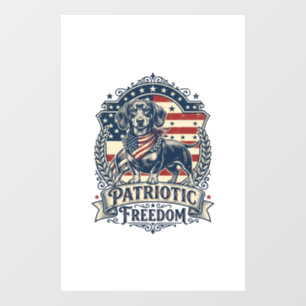 Autocollant Pour Fenêtre T-shirt graphique vectoriel teckel patriotique_1