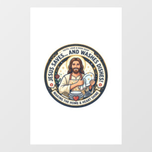 Autocollant Pour Fenêtre T-shirt humouristique Jésus tâches de lessive Grap