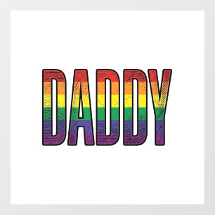 Autocollant Pour Fenêtre T-Shirt Typographie Fierté Papa Arc-en-Ciel Vintag