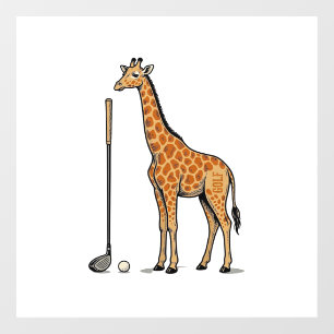 Autocollant Pour Fenêtre T-Shirt Vintage Gravure Girafe Golf Vector Desi