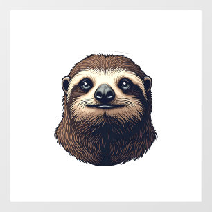 Autocollant Pour Fenêtre T-shirt vintage illustration de paresseux antique 