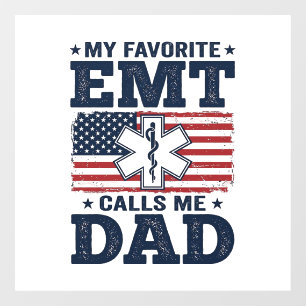 Autocollant Pour Fenêtre T-shirt vintage patriotique Mon EMT préféré m'appe