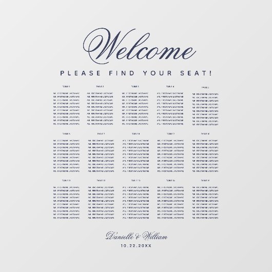 Autocollant Pour Fenêtre Tableau 15 Tableau Transparent - Script bleu (Feuille)