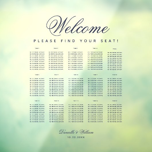 Autocollant Pour Fenêtre Tableau 15 Tableau Transparent - Script bleu (Feuille 3)