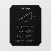 Autocollant Pour Fenêtre Tableau de bord Triangle droit (Feuille)
