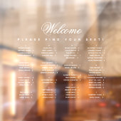 Autocollant Pour Fenêtre Tableau de siège alphabétique blanc transparent (Feuille 2)