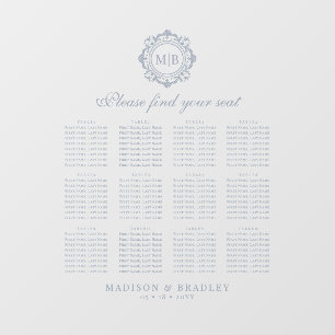 Autocollant Pour Fenêtre Tableau de sièges Mariage de monogrammes floraux o