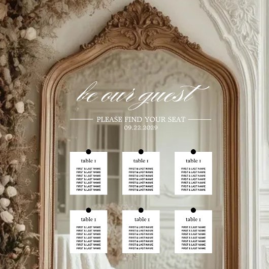 Autocollant Pour Fenêtre Tableau de sièges Mariage moderne - Décal miroir