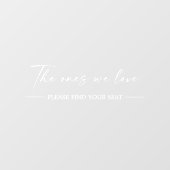 Autocollant Pour Fenêtre Tableau de sièges Mariage moderne - Décal miroir (Feuille)