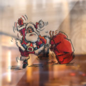 Autocollant Pour Fenêtre Tablier avant de fermeture de fenêtre Père Noël en (Feuille 2)