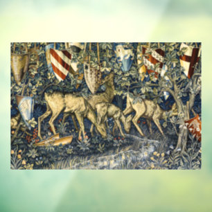 Autocollant Pour Fenêtre Tapisserie Art Vintage Cerf & Boucliers William Mo