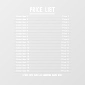 Autocollant Pour Fenêtre Tarif. Jusqu'à 20 produits & Prix sur un (Feuille)