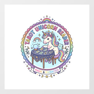 Autocollant Pour Fenêtre Tarot de Licorne Lecteur de Licorne T-shirt drôle 