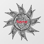 Autocollant Pour Fenêtre Tatouage de henné Sun Thunder_Cove