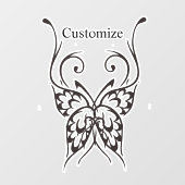 Autocollant Pour Fenêtre Tatouage papillon stylisé Thunder_Cove  (Feuille)