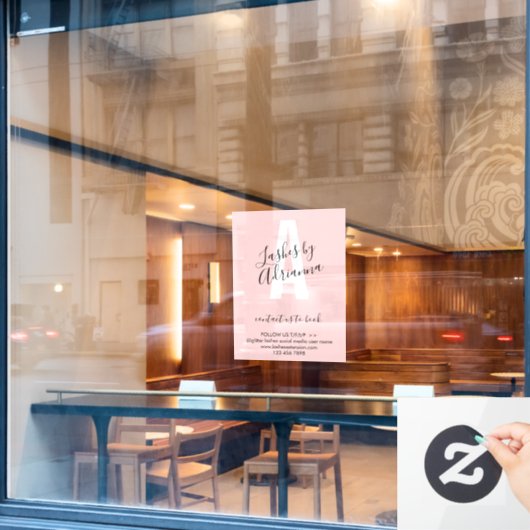 Autocollant Pour Fenêtre Technicien en Maquillage et Extensions de Cils (Fenêtre de café)