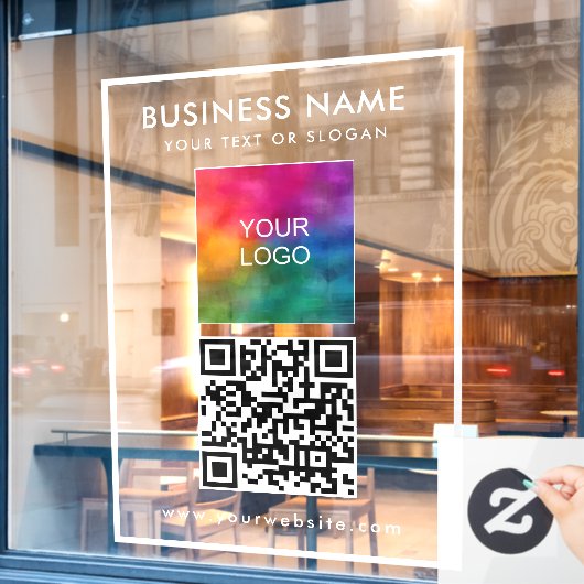 Autocollant Pour Fenêtre Télécharger le logo de l'entreprise Ajouter le cod (Fenêtre de café)