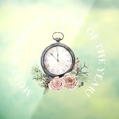 Autocollant Pour Fenêtre Temps Le Plus Merveilleux, Beau Stopwatch Noël (Feuille 3)