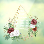 Autocollant Pour Fenêtre terrarium géométrique heures d'ouverture florales  (Feuille 3)