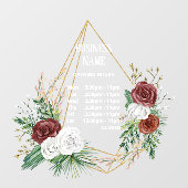 Autocollant Pour Fenêtre terrarium géométrique heures d'ouverture florales  (Feuille)