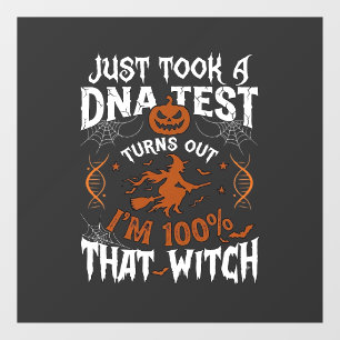 Autocollant Pour Fenêtre Test ADN Sorcière Halloween Citrouille Toile d'ara
