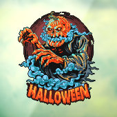 Autocollant Pour Fenêtre Tête effrayante Jack-o-lanterne (Feuille 3)