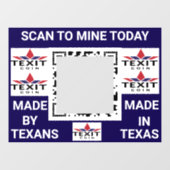 Autocollant Pour Fenêtre TeXit Coin Cobalt QR Code avec logo TeXit Coin (Feuille)