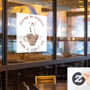 Autocollant Pour Fenêtre Texte amusant Accueil est l'endroit où votre chat