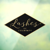 Autocollant Pour Fenêtre Texte de script Cils Or/Noir (Feuille 3)