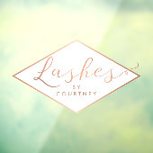 Autocollant Pour Fenêtre Texte de script Cils Rose Gold/Blanc (Feuille 3)