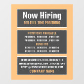 Autocollant Pour Fenêtre Texte encadré, Offre d'emploi (Feuille)