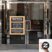 Autocollant Pour Fenêtre Texte encadré, Offre d'emploi (Porte de bureau)