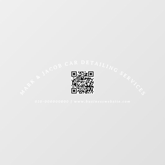 Autocollant Pour Fenêtre Texte personnalisé minimal Code QR Entreprise Cami (Feuille)