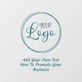 Autocollant Pour Fenêtre Texte promotionnel de logo d'entreprise sarcelle (Feuille)