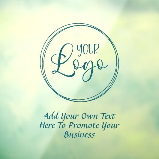 Autocollant Pour Fenêtre Texte promotionnel de logo d'entreprise sarcelle (Feuille 3)