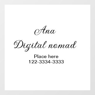 Autocollant Pour Fenêtre Texte simple minimal ajoutez votre nom lieu ville