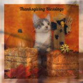 Autocollant Pour Fenêtre Thanksgiving de porc / Automne - Chat /Kitten  (Feuille 2)