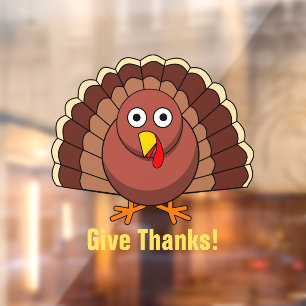 Autocollant Pour Fenêtre Thanksgiving Turquie Design Clair fenêtre