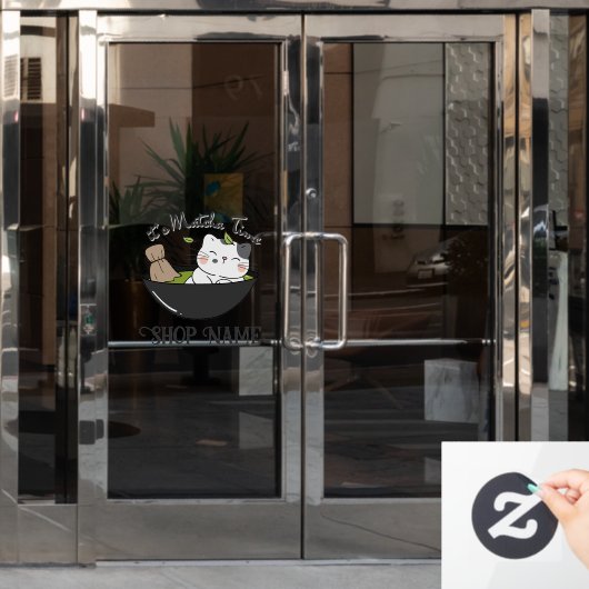 Autocollant Pour Fenêtre Thé à bulle Matcha (Porte de bureau)