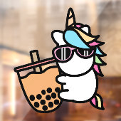 Autocollant Pour Fenêtre Thé à bulle mûre et licorne (Feuille 2)