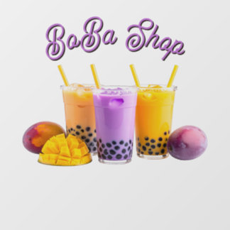 Autocollant Pour Fenêtre Thé aux bulles mignon, thé boba