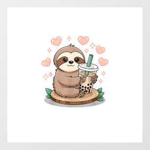 Autocollant Pour Fenêtre Thé aux perles de sloth Bubble Tea T-Shirt