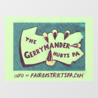 Autocollant Pour Fenêtre The Gerrymander Hurts PA Cling Art
