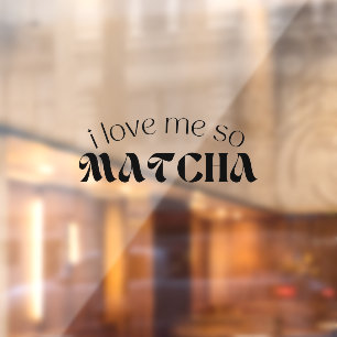 Autocollant Pour Fenêtre Thé vert de Matcha boba, accrochage de la fenêtre