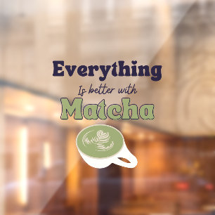 Autocollant Pour Fenêtre Thé vert de Matcha boba, accrochage de la fenêtre 